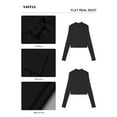 thumbnail image 6 of Vafful Women's Long Sleeve Shirts Mock Neck Crop Tops Ribbed Casual Fitted Basic T Shirt for Womens Shirts Solid Crops Tee Top S-XXL Black, 6 of 8