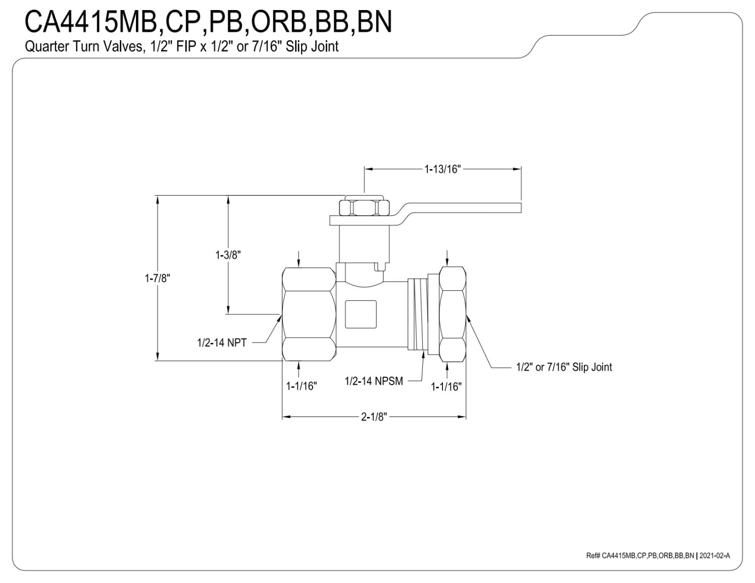 Kingston Brass CA4415ORB 1/2" FIP x 1/2" or 7/16" Slip Joint Straight Stop Valve, Oil Rubbed Bronze