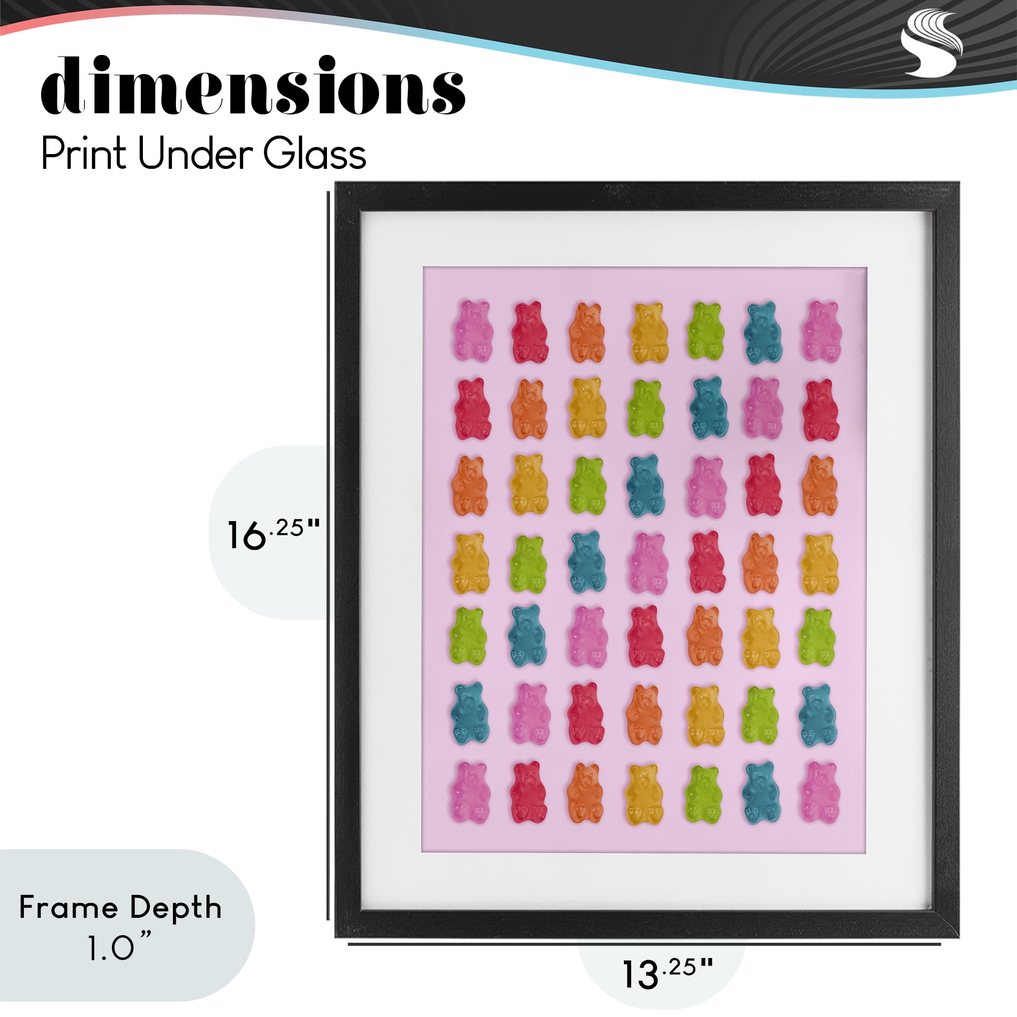 Stupell Industries Soft Rainbow Bears on Pink Black Framed Print Under Glass, design by LISH Creative