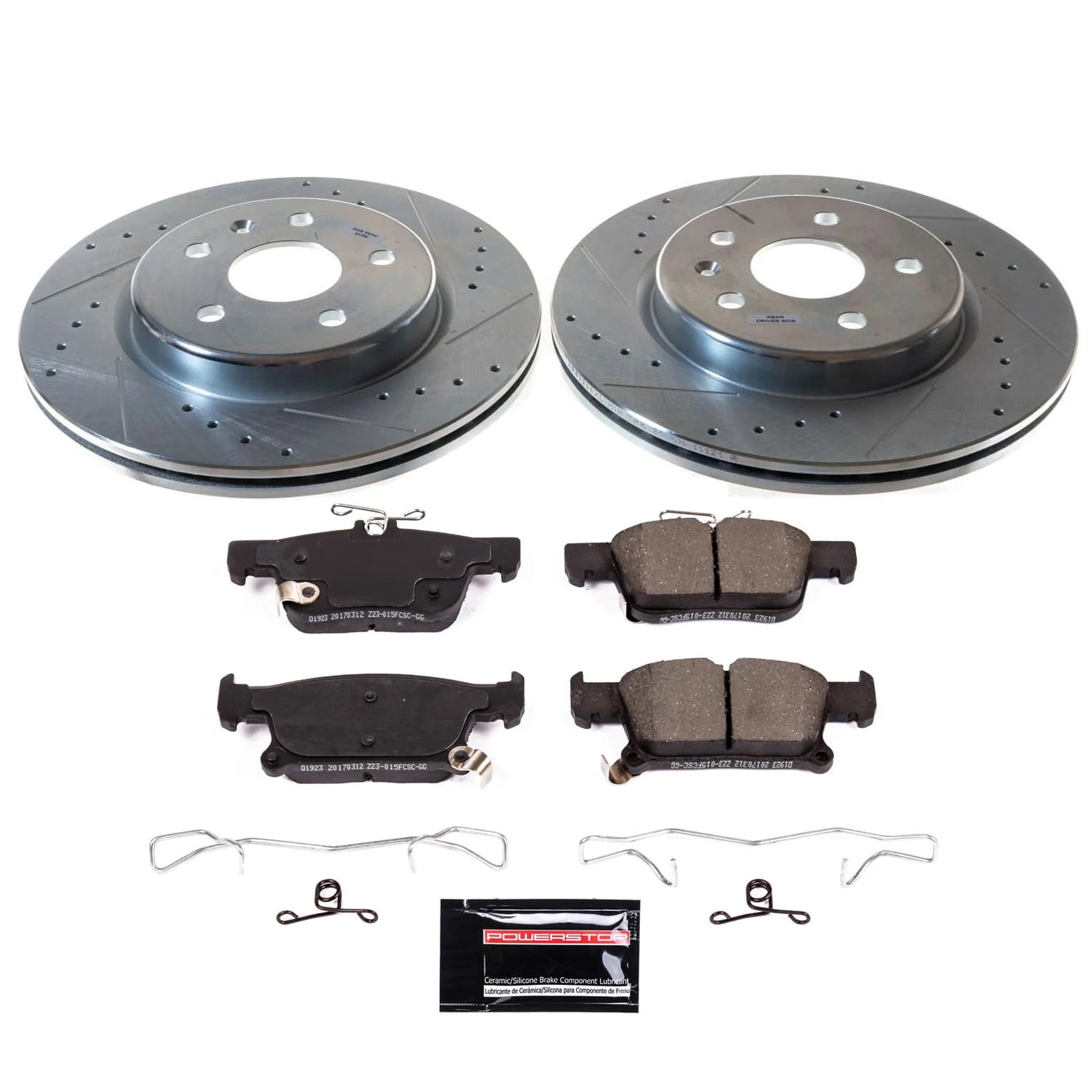 PowerStop Rear Z23 Evolution Sport Carbon-Fiber Ceramic Brake Pad and Drilled & Slotted Rotor Kit Fits: BUICK Select Models K9104