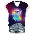 thumbnail image 4 of 2025 Halloween Shirts for Women Short Sleeve Cute Funny Ghost Pumpkin Graphic Tees V Neck Basic Tunic Tops, 4 of 4