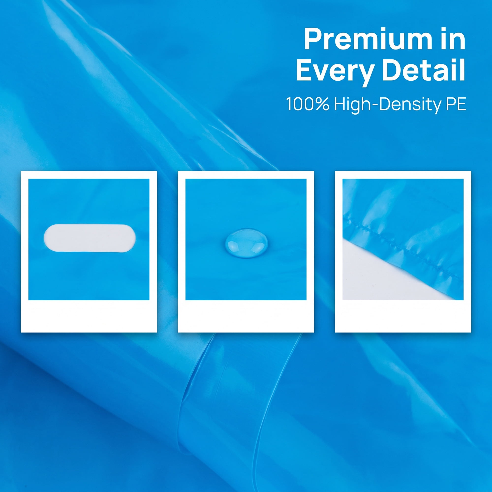 Unique Bargains 50Pcs Premium Waterproof Gift Bags Blue 9.8" x 13.8"