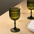 thumbnail image 5 of Balsa Circle 12 Hunter Green Plastic Wine Glasses 9oz Vintage Ribbed Pattern Party Reception Decorations Supplies, 5 of 8