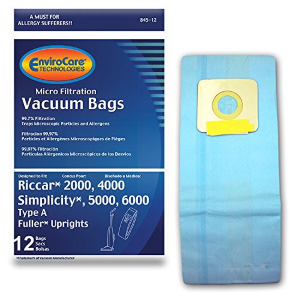 4000 Simplicity 5000 6000 12 Riccar Type A Vacuum Bags for 2000 