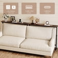 thumbnail image 2 of Ktaxon 78.7" Console Table with Charging Station Outlets, Narrow Behind Sofa Table with USB Ports & Type-C, Adjustable Height 22"-32" for 2-3 Seat Couch, Entryway Hallway Table, Walnut, 2 of 7