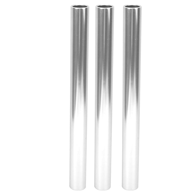 3 piezas de bastón de relevo de aleación de aluminio para atletismo, carrera, juego deportivo, accesorios plateados