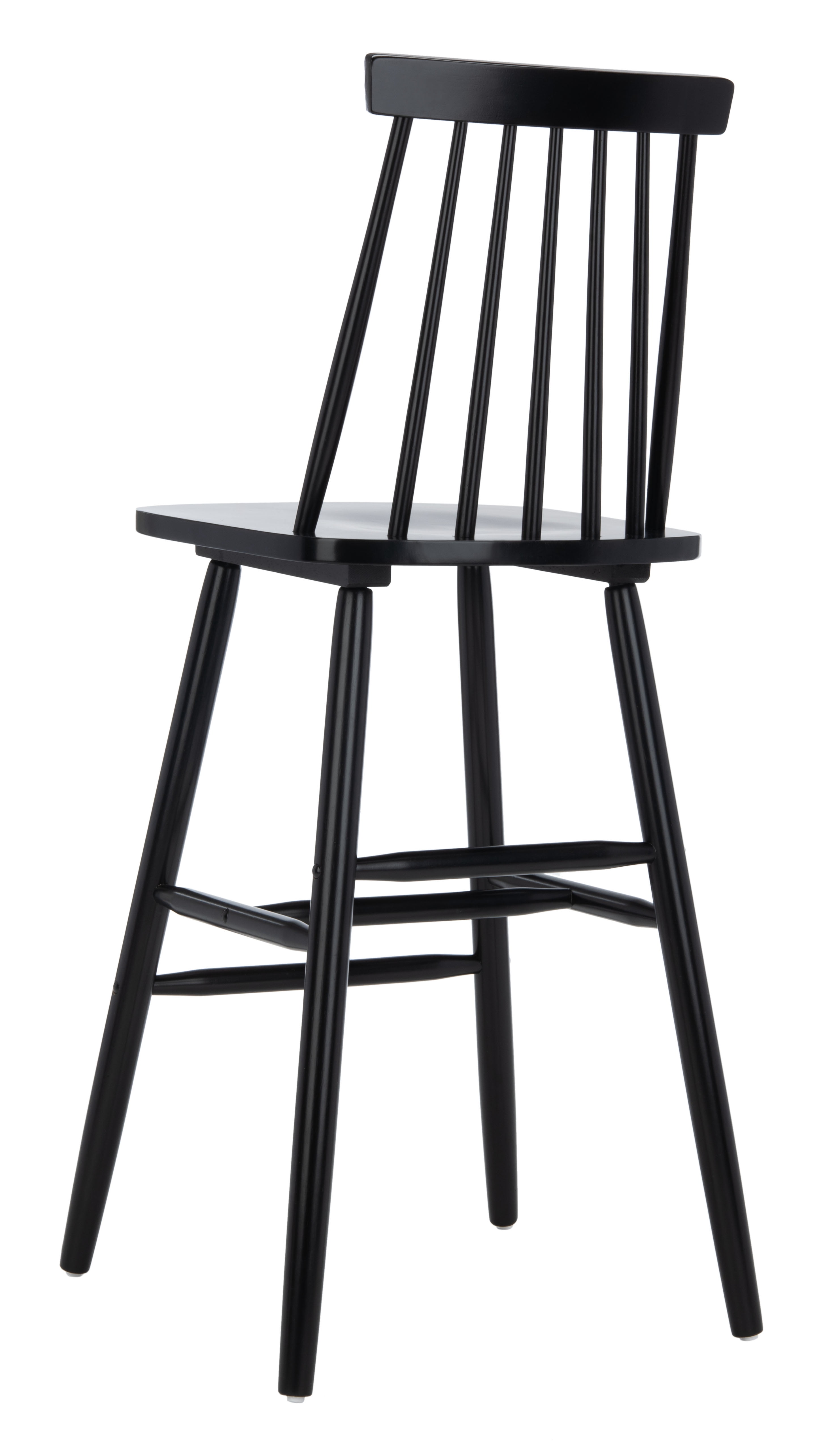 SAFAVIEH Beaufort Solid Spindle Back Bar Stool with Footrest, Black