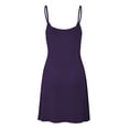 thumbnail image 2 of Made by Johnny Women's V-Neck Spaghetti Strap Tunic Short Dress S DARK_PURPLE, 2 of 6