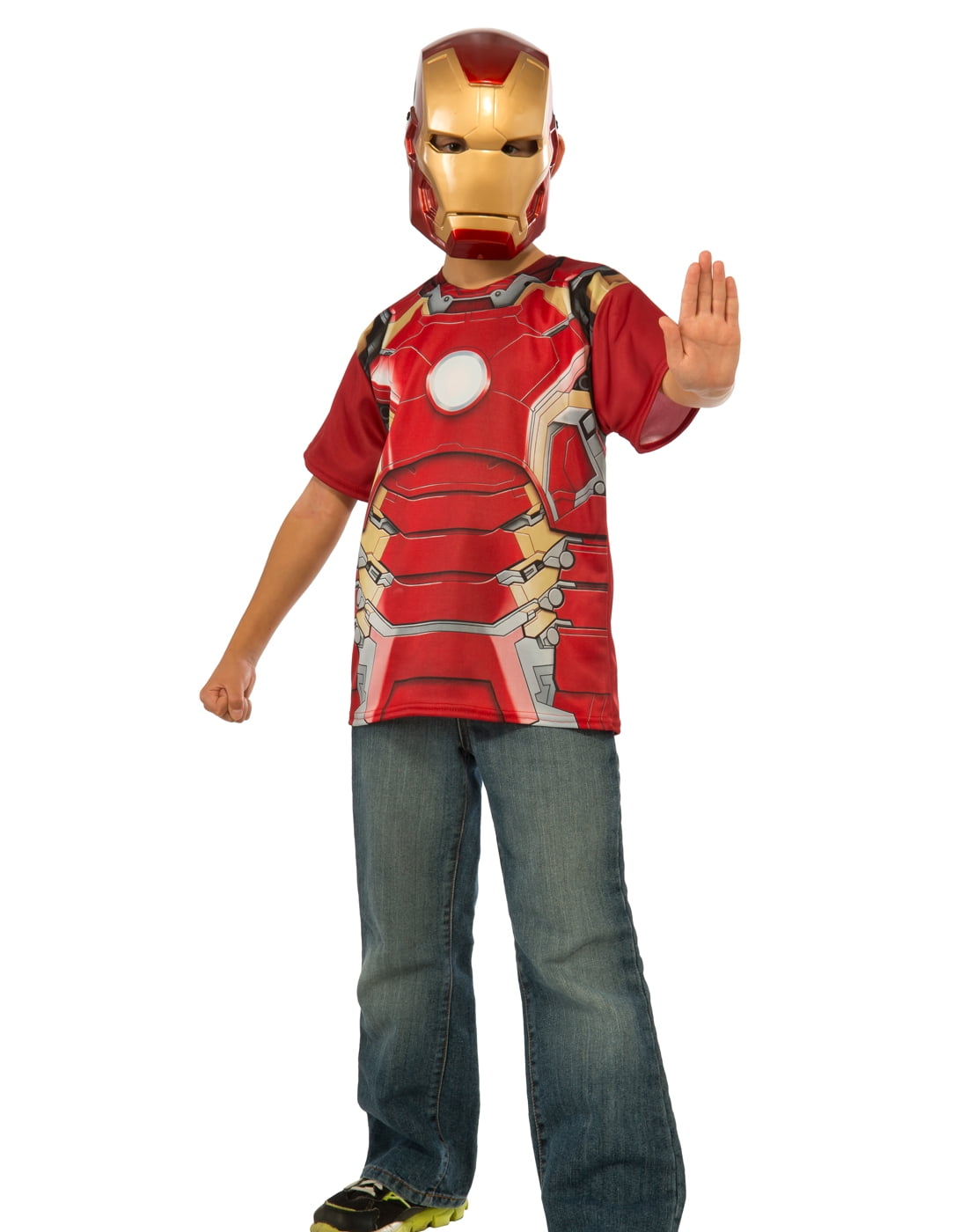 Iron Man Mark 43 T Shirt And Mask Boys Marvel Avengers 2 M Walmart Com