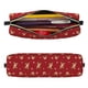 thumbnail image 2 of Disketp Reindeer Faces Festive Red Estuche de Lápices de Cuero con Cierre, Estuche Compacto para Papelería, Bolígrafos y Accesorios Pequeños, 2 of 7