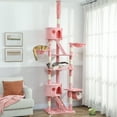 thumbnail image 2 of 94"-102" Huge Cat Tree Ceiling High Cat Tower Pink, 2 of 10