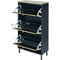 thumbnail image 5 of Metal Shoe Cabinet with 3 Flip Drawers, Modern 3-Tier Shoe Rack Storage Cabinet for Heels, Boots, Slippers, Free Standing Shoe Rack for Living Room Entrance Hallway (Blue-3 Door), 5 of 18