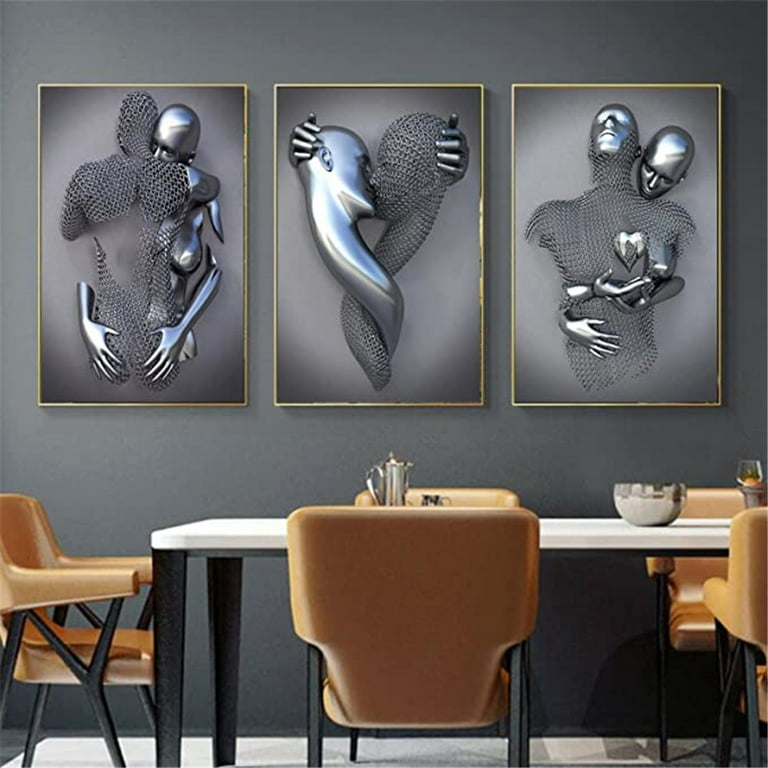 3D Effect Art Love Heart Canvas Wall Art - Canvas Prints, Painting
