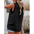 thumbnail image 2 of Women Sleeveless Blouse Ruffles Button V Neck Vest Casual Tops, 2 of 8