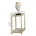 thumbnail image 5 of End Table 2 Shelves White Marble  Gold Base, 5 of 5