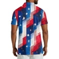 thumbnail image 2 of Men's USA 250th Anniversary American Flag Stripe Polo Shirt Patriotic Casual Short Sleeve America 250 Merchandise, 2 of 6