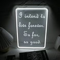 thumbnail image 4 of UPONRAY I Intend To Live Forever So Far So Good Neon Signs, 11.4"*15.7" Dimmable & USB-Powered LED Neon Light, Stylish Wall Decor for Living Room, Bedroom, Church, Bar, Party, 4 of 10