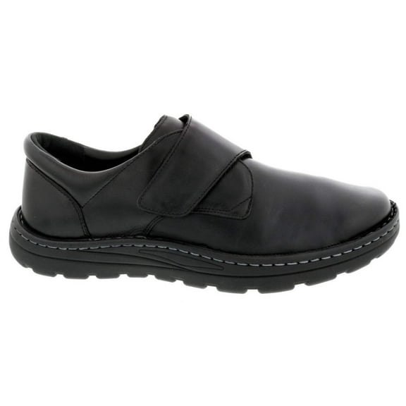 Drew Watson Mens Casual Shoe In Black Stretch Leather