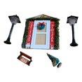 thumbnail image 2 of 5 Piezas 1/12 Puerta de Muebles en Miniatura Modelo de árbol de Navidad Kits de Construcción de de Simulación CUTICAT Puerta de la casa de muñecas, 2 of 8