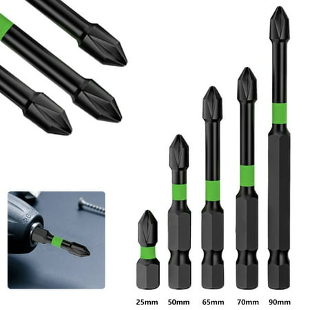 

5 Pcs Screwdriver Bit High Hardness 25/50/65/70/90Mm Proof Ph2 Screwdriver Set
