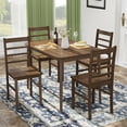 thumbnail image 3 of Gymax Dining Chair Set of 4 Modern Kitchen Wood Chairs W/ Solid Rubber Wood Structure, 3 of 8