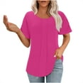 thumbnail image 4 of Ahuyic Women's Loose Plus Size Short-Sleeved Top,Summer Casual Daily Clothes For Women,Women Casual Short Sleeved T-shirt With Letter Printing Short Sleeved Round Neck, 4 of 5