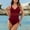 c01Red, variant on Arnsht Tummy Control Swimsuits for Women Slimming One Piece Bathing Suit Retro Ruched Push Up Vintage Solid Color Swimwear With Chest Pad Blue XL