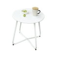 thumbnail image 4 of Evajoy Outdoor Stainless Steel Circle End Table, White, 4 of 7