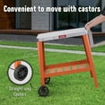 thumbnail image 6 of Feasto Outdoor Grill Table Cart, Pizza Oven Table with Wheels, Stainless Steel Countertop Cart with Foldable Extension Table, Food Prep Grill Cart for Outdoor BBQ,Orange, 6 of 10