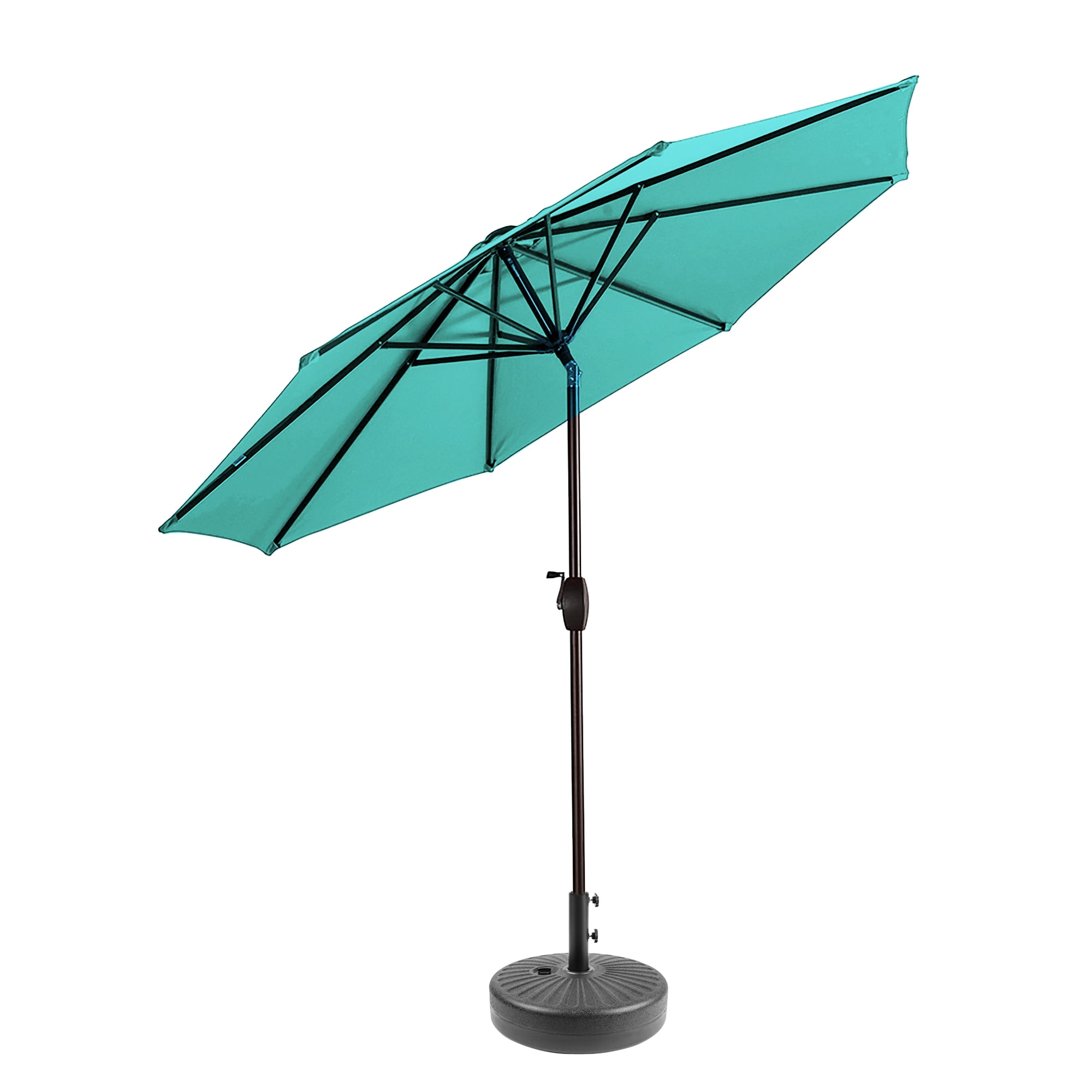 GARDEN 9 Ft Patio Umbrellas w/ Black Round Base Included for Outdoor Shade, Turquoise