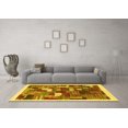 thumbnail image 3 of Ahgly Company Machine Washable Indoor Square Abstract Yellow Contemporary Area Rugs, 4' Square, 3 of 4