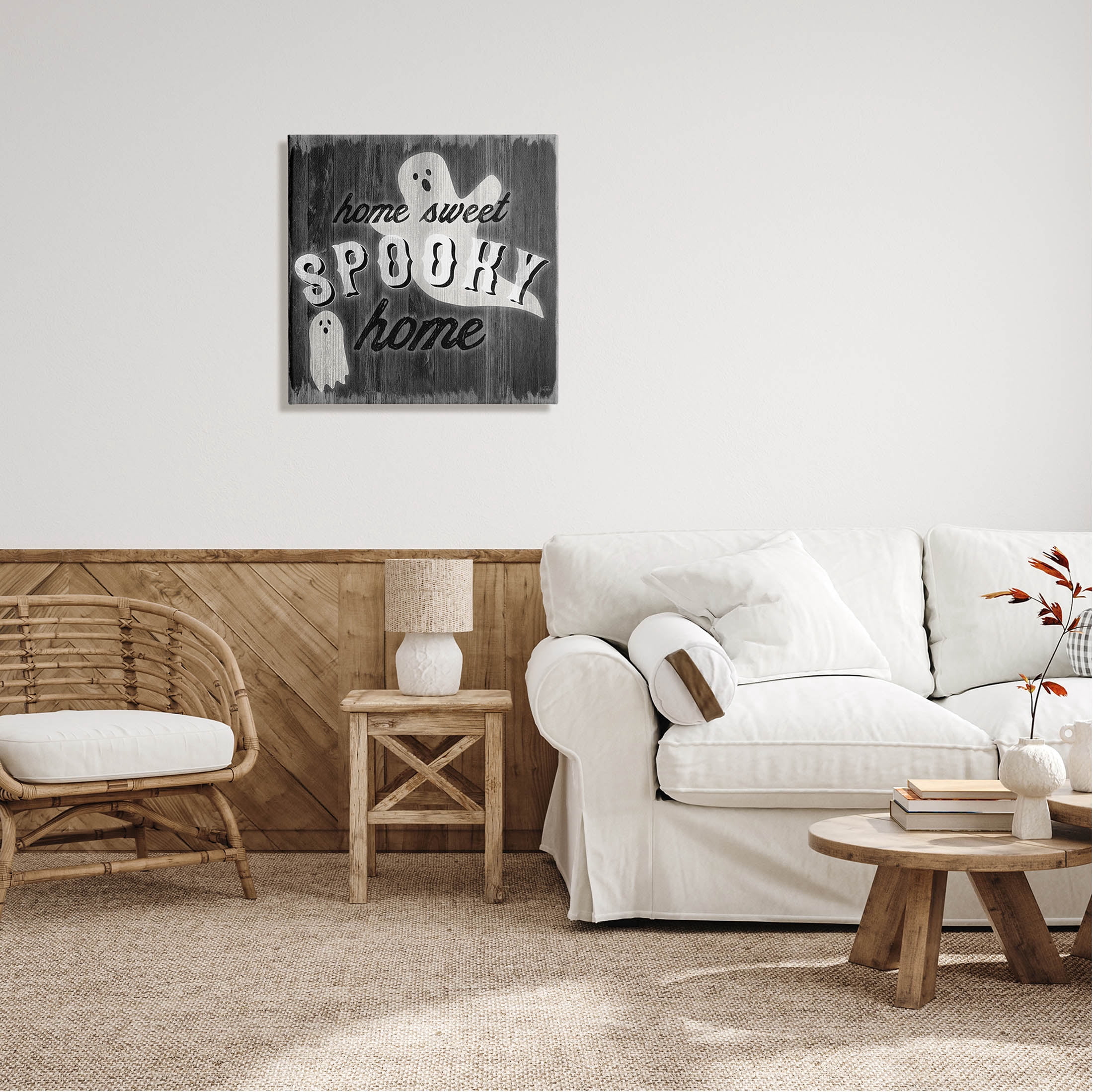 Stupell Industries Sweet Spooky Home Ghosts Sign Graphic Art Gallery Wrapped Canvas Print Wall Art, Design by Natalie Carpentieri