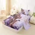 thumbnail image 2 of Castle Fairy Elegant Afro Woman Twin Sheets 3pcs,Purple Rose Gold Jewelry Bedding,Purple Gold,1 Fitted Sheet, 1 Flat Sheet and 1 Pillowcase, 2 of 6