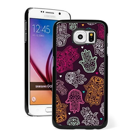 Samsung Galaxy S7 Hard Back Case Cover Hamsa Hands Yoga Om (Black )