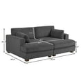 thumbnail image 3 of DREAMSIDEA Grey Chaise Lounge Indoor Furniture Upholstered Corduroy Sofa Counch with Armrest for Living Room,Bedroom, 3 of 8