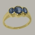 thumbnail image 2 of LBG British Made Classic Solid 10k Yellow Gold Natural Sapphire Womens Anniversary Ring - 33 size options - Size 5.25, 2 of 6