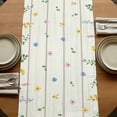 thumbnail image 5 of Happy Easter Table Runner, Spring Bunny Easter Eggs Floral Beige Wood Washable Cotton Linen Table Runners 36 Inches Long, Dresser Scarf Runner for Nightstand/End Tables/Round Tables 13''x36'', 5 of 9