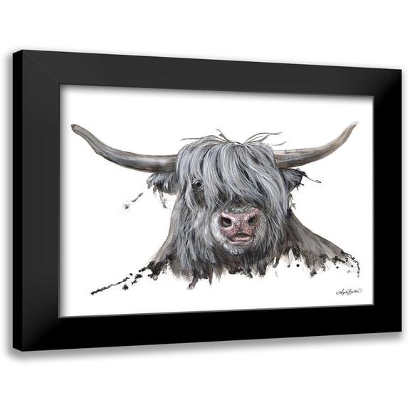 Bawden, Angela 14x12 Black Modern Framed Museum Art Print Titled - Lucy the Highland Cow