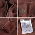 thumbnail image 5 of WTOBBY Men's Retro Heavyweight Half Zip Hoodie, Baggy Stand Collar Pullover with Pockets, Retro Streetwear Winter Warmth,Brown M, 5 of 6