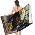thumbnail image 2 of PHYHOO Beach Towel Microfiber Quick Dry Bath USA Flag Bald Eagles Big Towels Soft Lightweight Pool Cool Oversized Towels Sand Free Travel Swimming Decor Gifts for Men Adults 30x60in, 2 of 8