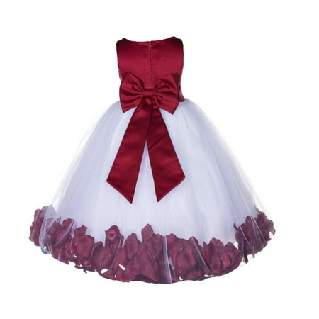 Ekidsbridal Rose Petals Tulle Flower Girl Dress Wedding Pageant Toddler Easter Recital 167T apple size (Best Dresses For Apple Shape 2019)