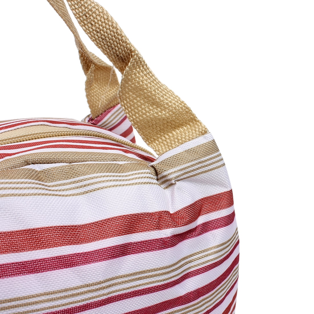 Canvas Multicolor Stripe Picnic Lunch Drink Thermal Insulated Cooler Tote Bag
