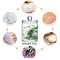 thumbnail image 4 of Clear Storage Jar 2.75x 4.13 Inches One Sizex2 Cotton Swabs Cans Translucent Plasticental Floss Cans Cotton Pads Cans Bathroom Canisters Beautiful Cartoon Monster, 4 of 7