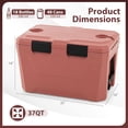 thumbnail image 5 of Resenkos Waterproof Outdoor Travel Cooler with Drain & Opener, Hard Shell Insulated Ice Chest with Cup Holders for Beach Trips, Pink, 5 of 8