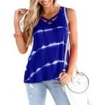 thumbnail image 2 of YWDJ Tank Top for Women Trendy Woman Fashion Summer Casual O-Neck Sleeveless Stripe Print Tops Vest BlouseBlueXXL, 2 of 6