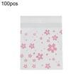 thumbnail image 2 of Limei 100Pcs Storage Bag Transparent Flower Clear Square Resealable Self-Adhesive Storage Bags, 2 of 7