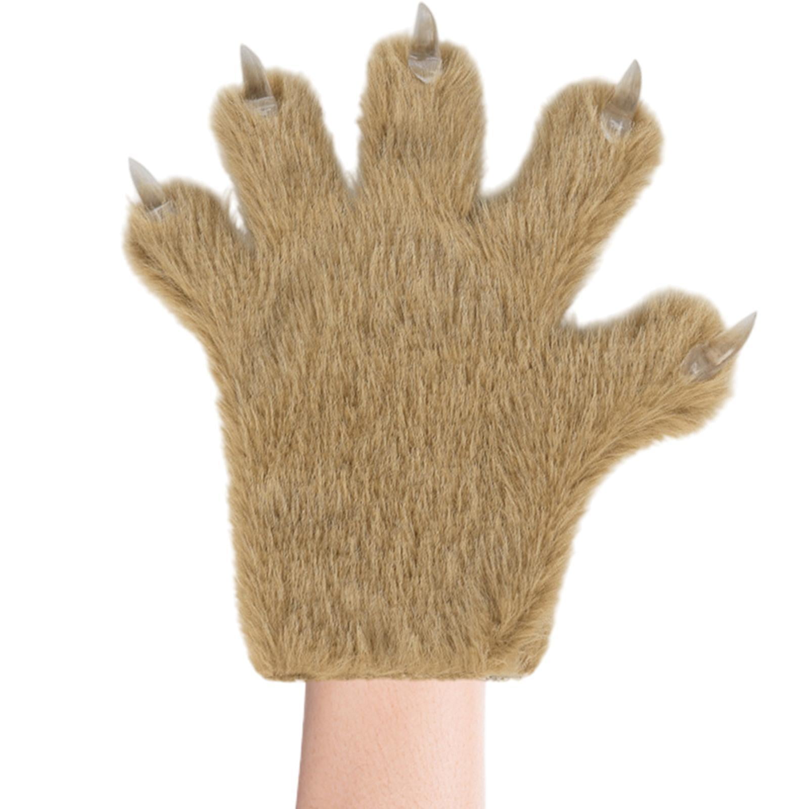 Wxqbjtam Animal Gloves Dress up Animal Claws Handwear Costume Accessories Men Women Props Khaki