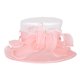thumbnail image 1 of Sombrero para el sol ChicHeadwear de organza de dos tonos con plumas en bucle rosa, 1 of 1