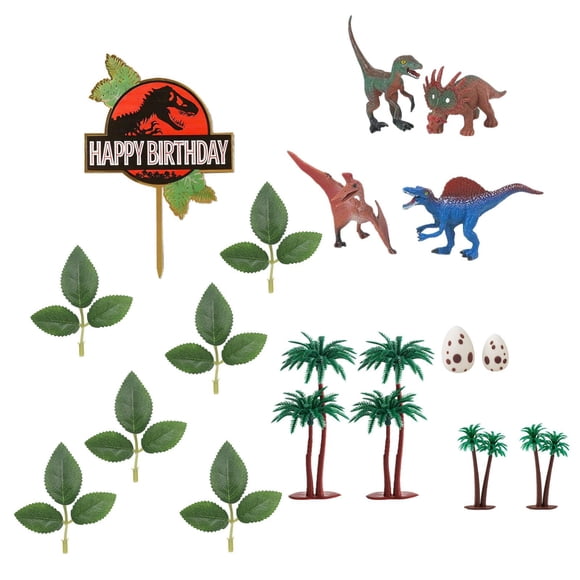 17 Adornos Para Tartas Con Forma De Dinosaurio, Versátiles Para Celebraciones, Fiestas Y El Día De San Valentín.