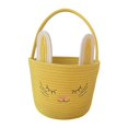 thumbnail image 2 of Cesta de conejito de Pascua con asa, adorable bolsa de golosinas vacía, organizador de almacenamiento Amarillo, 2 of 8